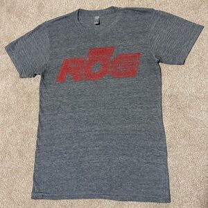 Rogue Fitness American Apparel Mens Gray Red Short Sleeve T-Shirt Gym, Sz S